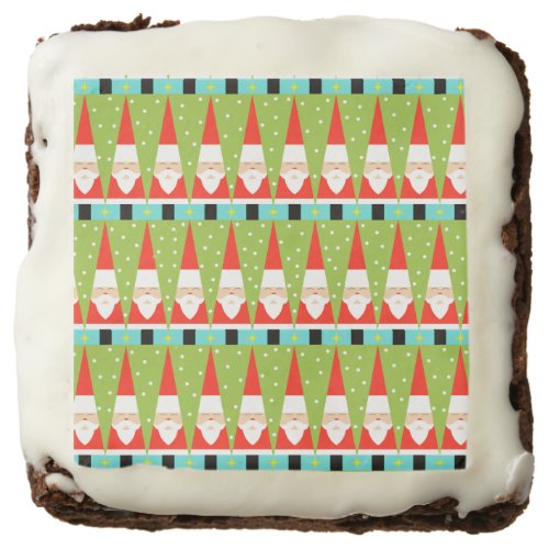 Retro Geometric Santa Square Brownies