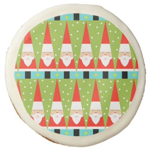 Retro Geometric Santa Sugar Cookies