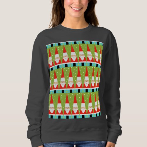 Retro Geometric Santa Sweatshirt