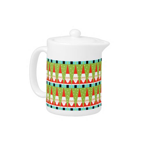 Retro Geometric Santa Teapot