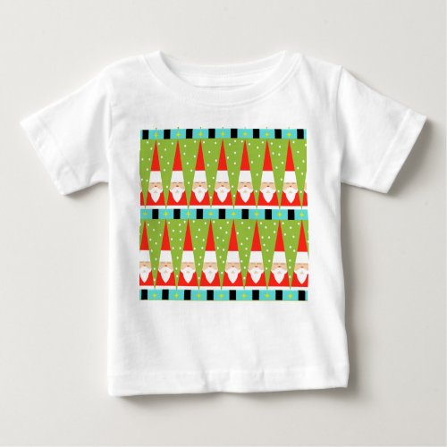 Retro Geometric Santa Toddler Ruffle T_Shirt