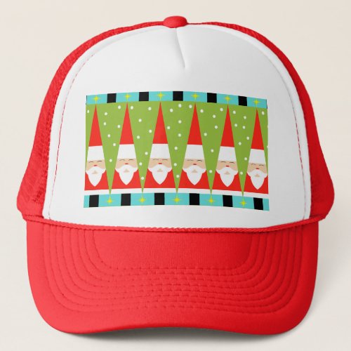 Retro Geometric Santa Trucker Hat