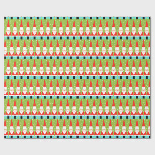 Retro Geometric Santa Wrapping Paper