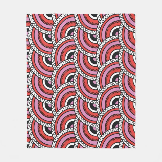 Retro Geometric Seamless Pattern Fleece Blanket (Front)