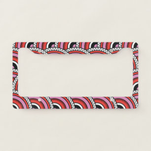 Retro Geometric Seamless Pattern License Plate Frame