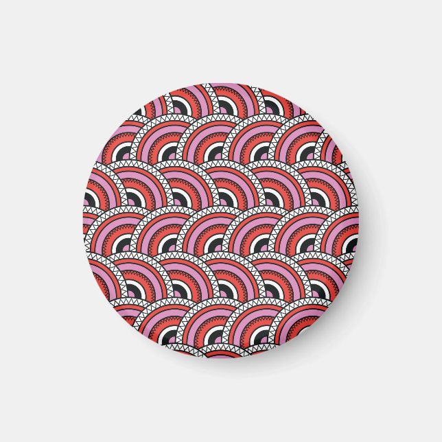 Retro Geometric Seamless Pattern Magnet (Front)