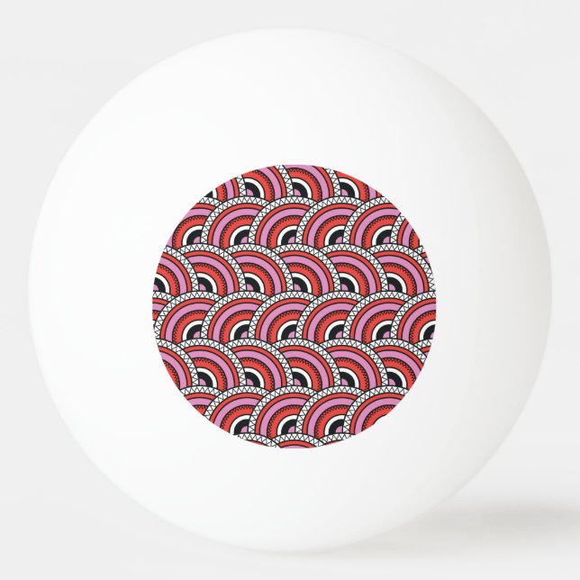 Retro Geometric Seamless Pattern Ping Pong Ball (Front)