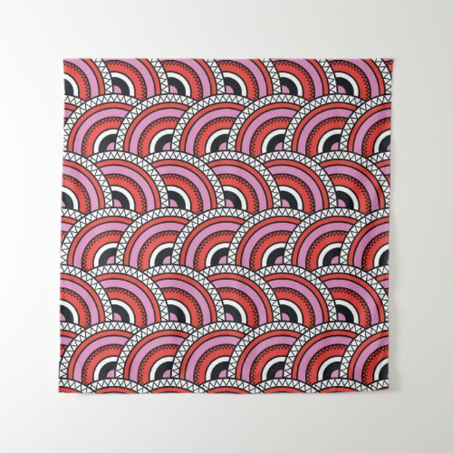 Retro Geometric Seamless Pattern Tapestry