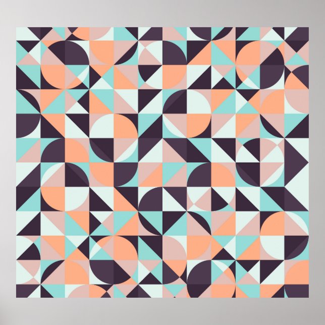 Retro geometric, seamless vintage background poster (Front)