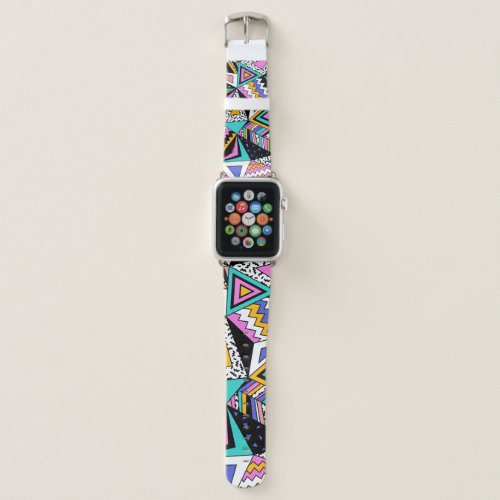 Retro Geometric Shapes Colorful Vintage Apple Watch Band