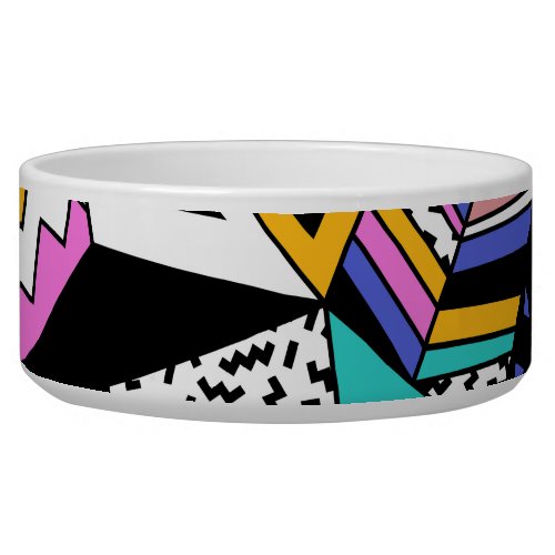 Retro Geometric Shapes Colorful Vintage Bowl