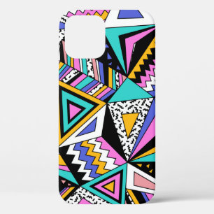 Retro Geometric Shapes: Colorful Vintage. iPhone 12 Case