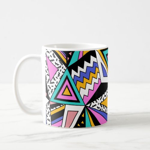 Retro Geometric Shapes Colorful Vintage Coffee Mug