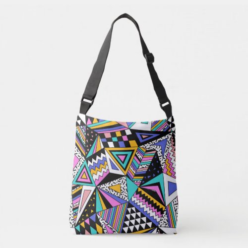 Retro Geometric Shapes Colorful Vintage Crossbody Bag