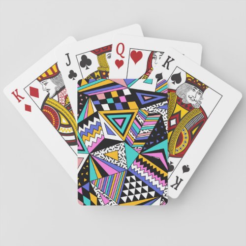 Retro Geometric Shapes Colorful Vintage Playing Cards