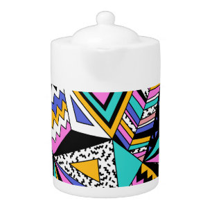 Retro Geometric Shapes: Colorful Vintage. Teapot