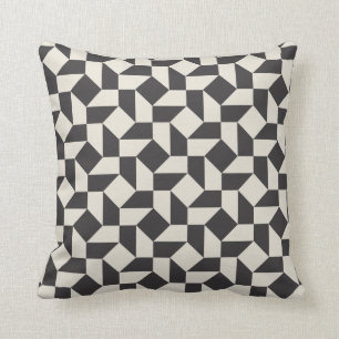 Retro Geometric Shapes Pattern Pillow
