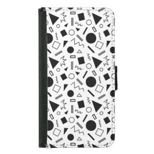 Retro Geometric Shapes Pattern Samsung Galaxy S5 Wallet Case