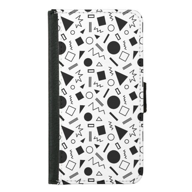 Retro Geometric Shapes Pattern Samsung Galaxy Wallet Case (Front)