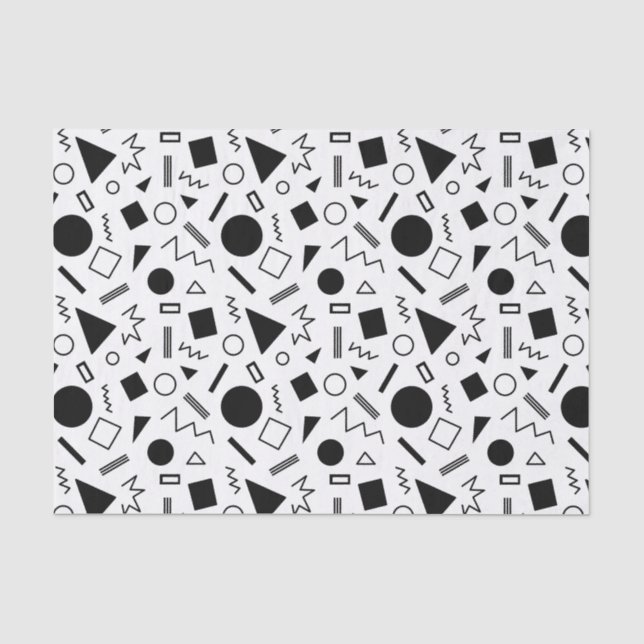 Retro Geometric Shapes Pattern Tissue Paper (Front)