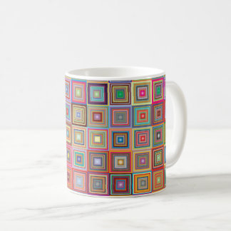 Retro Geometric Square Tile Pattern Coffee Mug