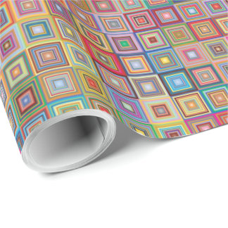 Retro Geometric Tile Pattern Wrapping Paper