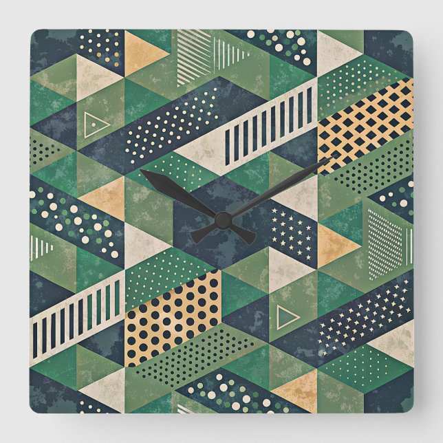 Retro Geometric Wall Clock (Front)