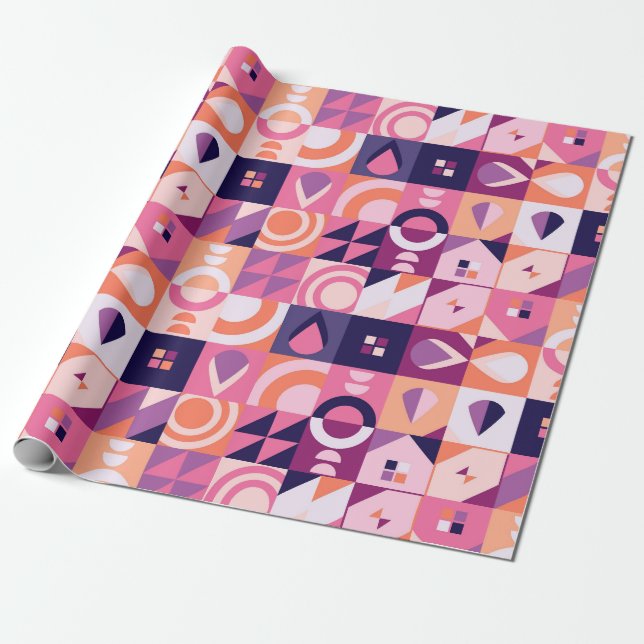 Retro Geometric Wrapping Paper (Unrolled)