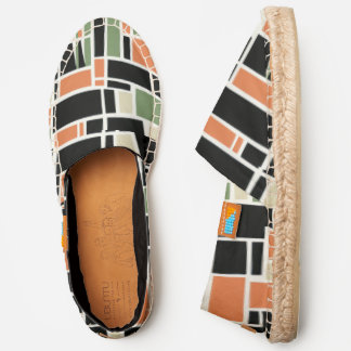 Retro geometrical pattern espadrilles