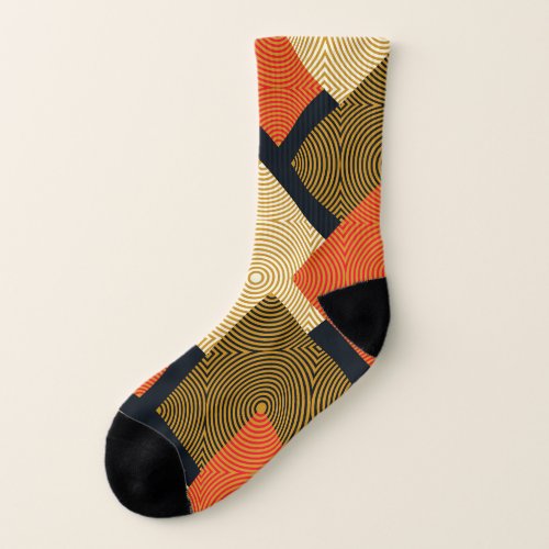 Retro Geometrical Squares Vintage Pattern Socks