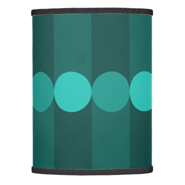 Retro Geometry Stripes Circles Teal Lamp Shade (Front)