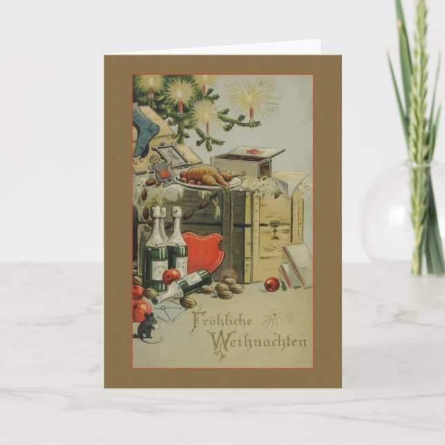 Retro German Christmas Christmas Card (Front)