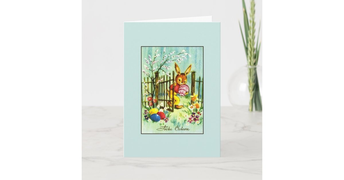 Retro German Easter Card. Frohe Ostern! Holiday Card ...