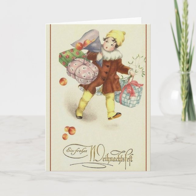Retro German Frohes Weihnachtsfest Christmas Card (Front)