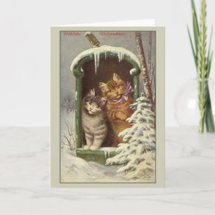 Retro German Fröhliche Weihnachten Christmas Card