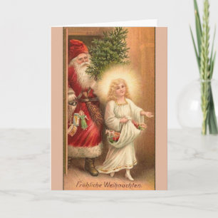 Retro German Fröhliche Weihnachten Christmas Card