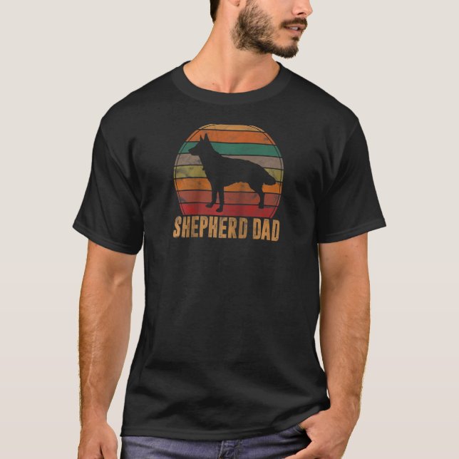 Retro German Shepherd Dad Dog Owner Pet Shepard Fa T-Shirt (Front)