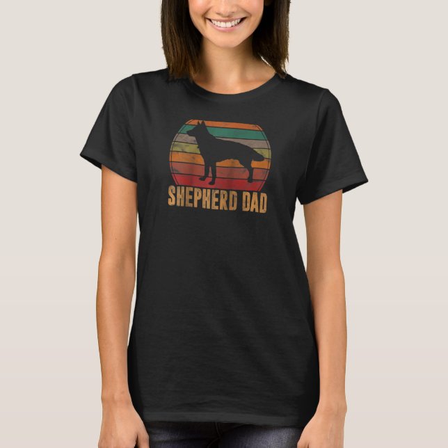 Retro German Shepherd Dad Dog Owner Pet Shepard Fa T-Shirt (Front)