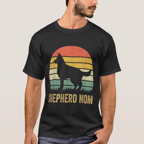 Retro German Shepherd Mom Gift Dog Mother Pet Shep T_Shirt