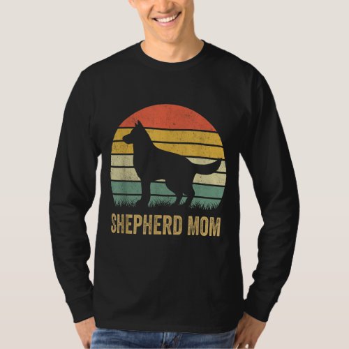 Retro German Shepherd Mom Gift Dog Mother Pet Shep T_Shirt
