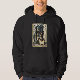 Retro German Shepherd Mom Tarot Card Witchy Vibes Hoodie