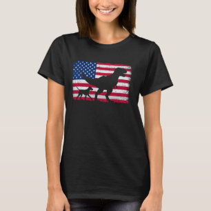 Retro German Shorthaired Pointer 4th of July Ameri T-Shirt