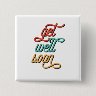Retro Get Well Soon Typography Button