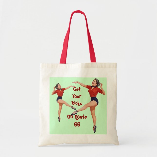 RETRO GET YOUR KICKS ON ROUTE 66 TOTE BAG (Front)