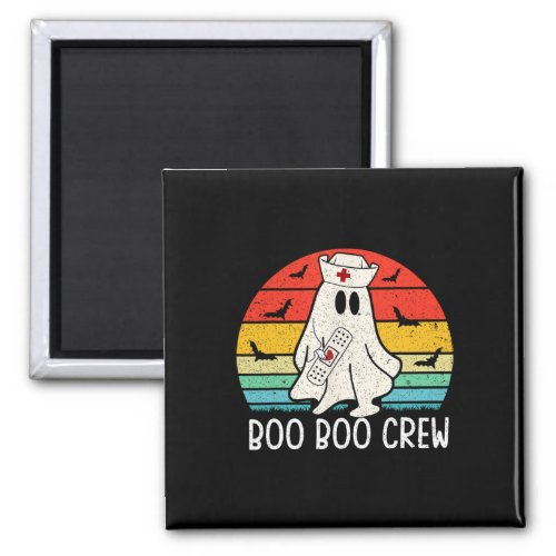 Retro Ghost Boo Boo Crew Women Nurses Funny Hallow Magnet