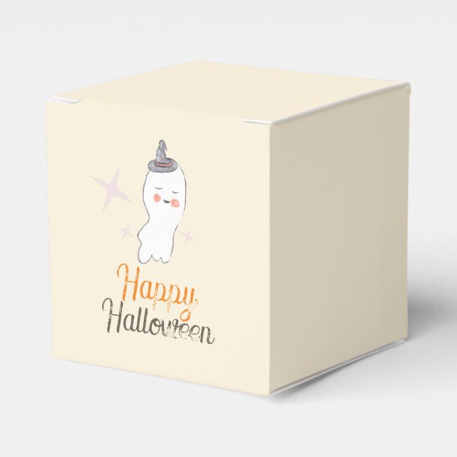 Retro Ghost Doodle Halloween Design   Favor Boxes (Front Side)