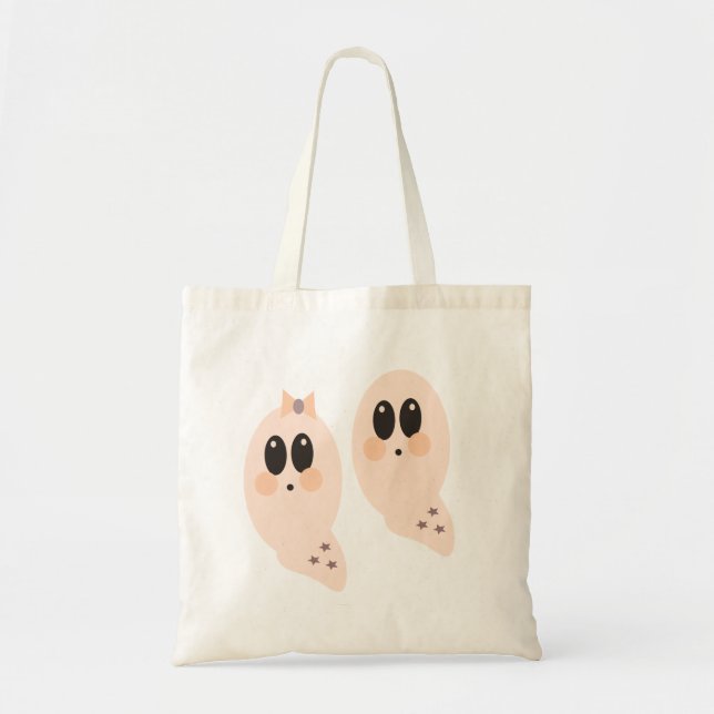 Retro Ghost Girl Halloween Trick or Treat Candy   Tote Bag (Front)