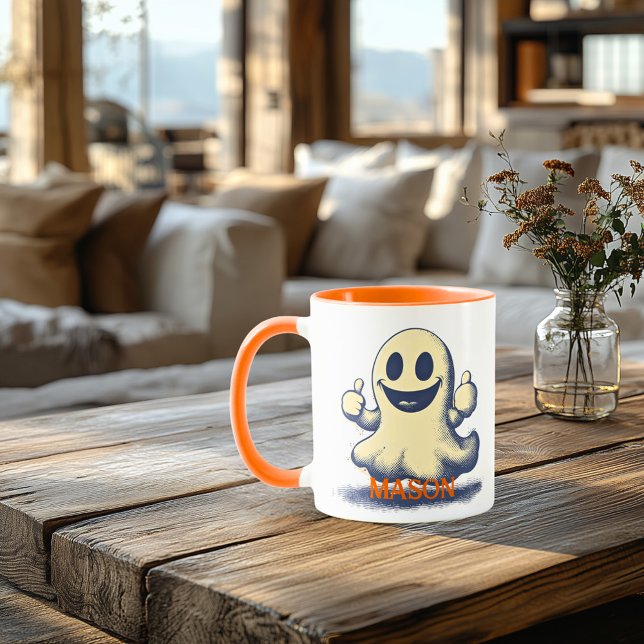 Retro Ghost Halloween Mug – Spooky & Fun Vibes (Creator Uploaded)