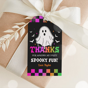 Retro Ghost Halloween Thank You Gift Tags
