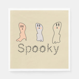 Retro Ghost Hand Lettering Spooky Napkins